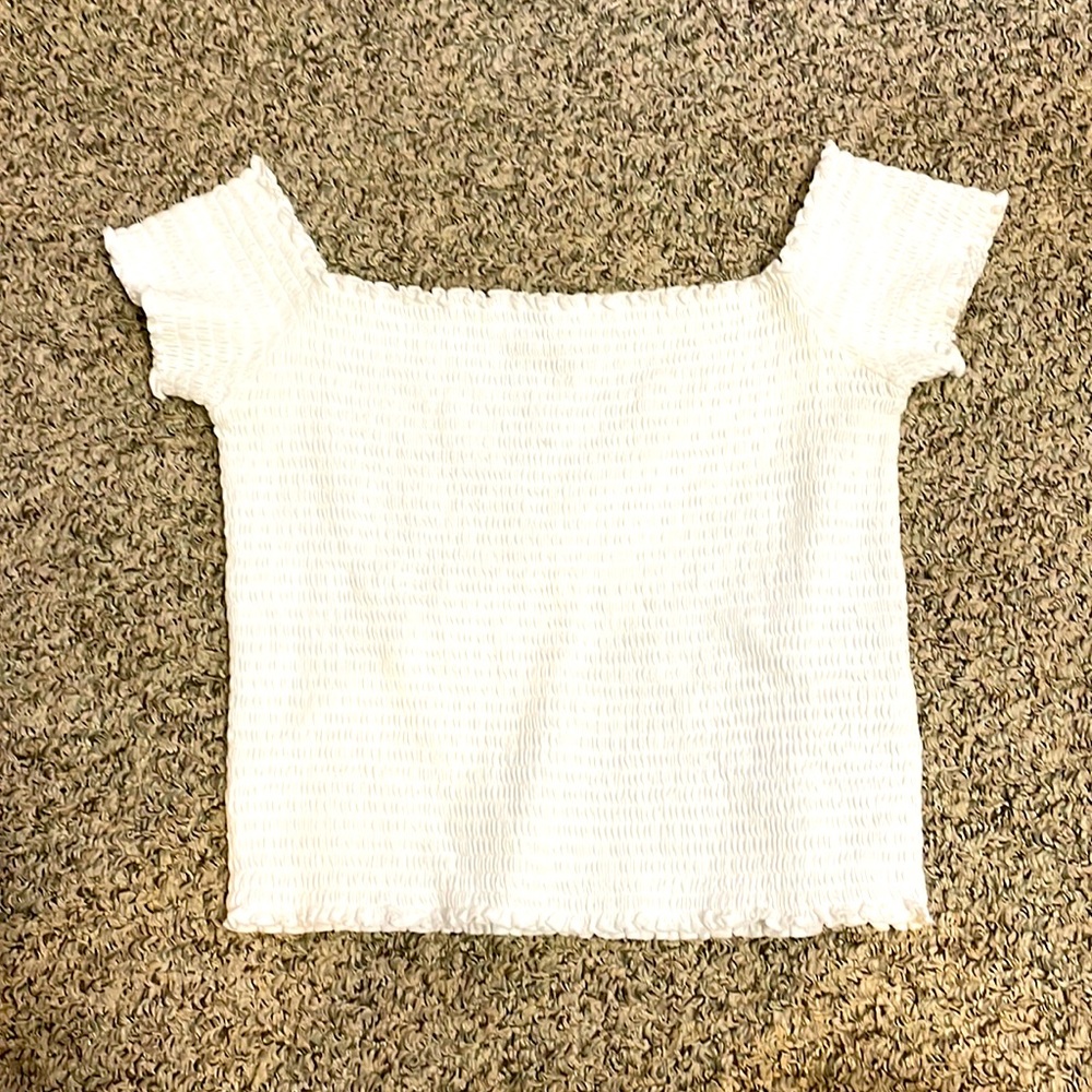 White Hollister off the shoulder top